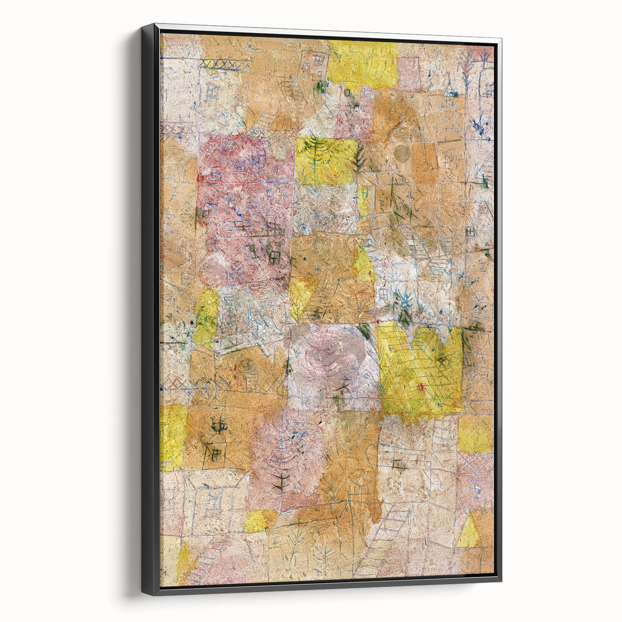 Suburban Idyll Wall Art - Abstract Modern Print by Paul Klee