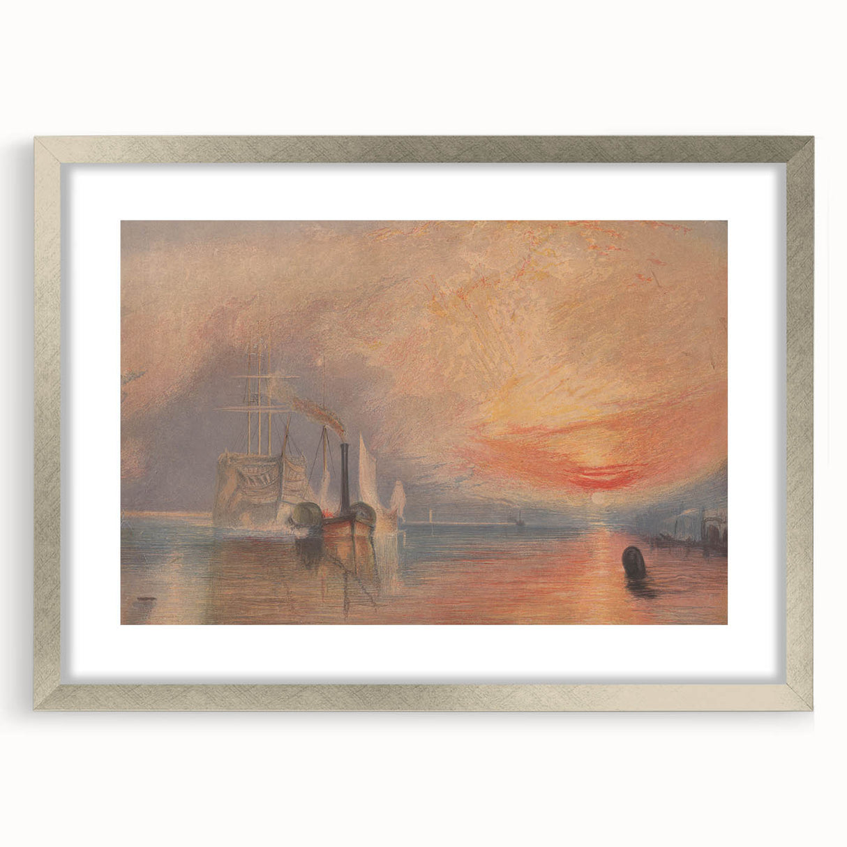Romanticism Art - The Fighting Temeraire by J.M.W. Turner Print