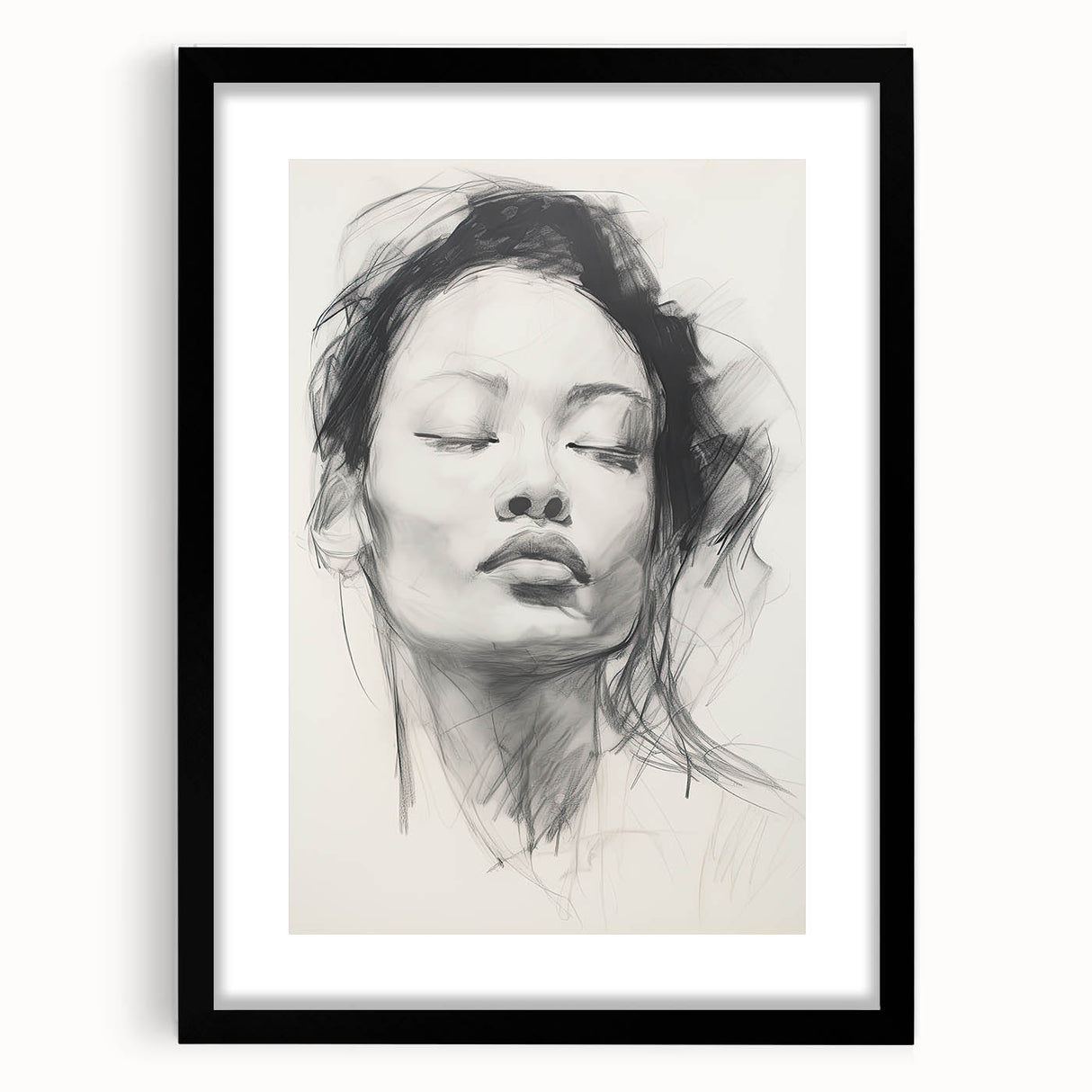 Contemporary Dining Art Pieces – Black & White Portrait Sketch