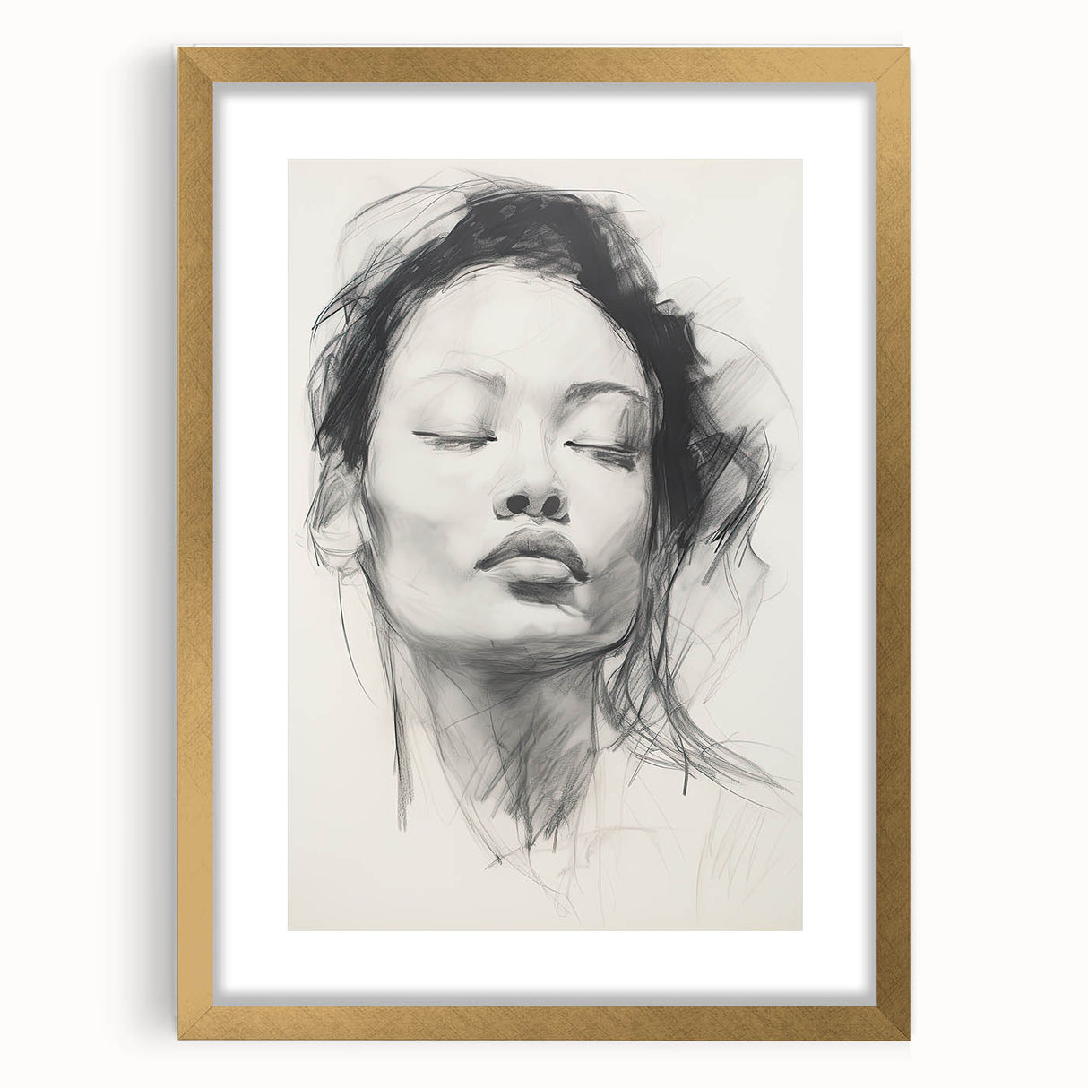 Contemporary Dining Art Pieces – Black & White Portrait Sketch
