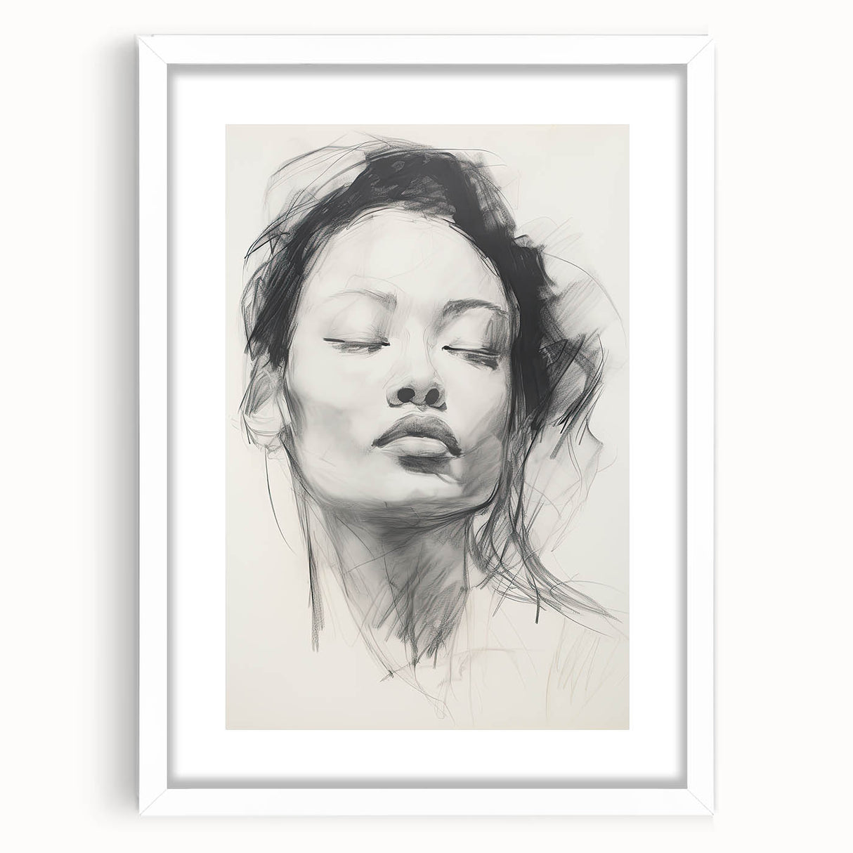 Contemporary Dining Art Pieces – Black & White Portrait Sketch