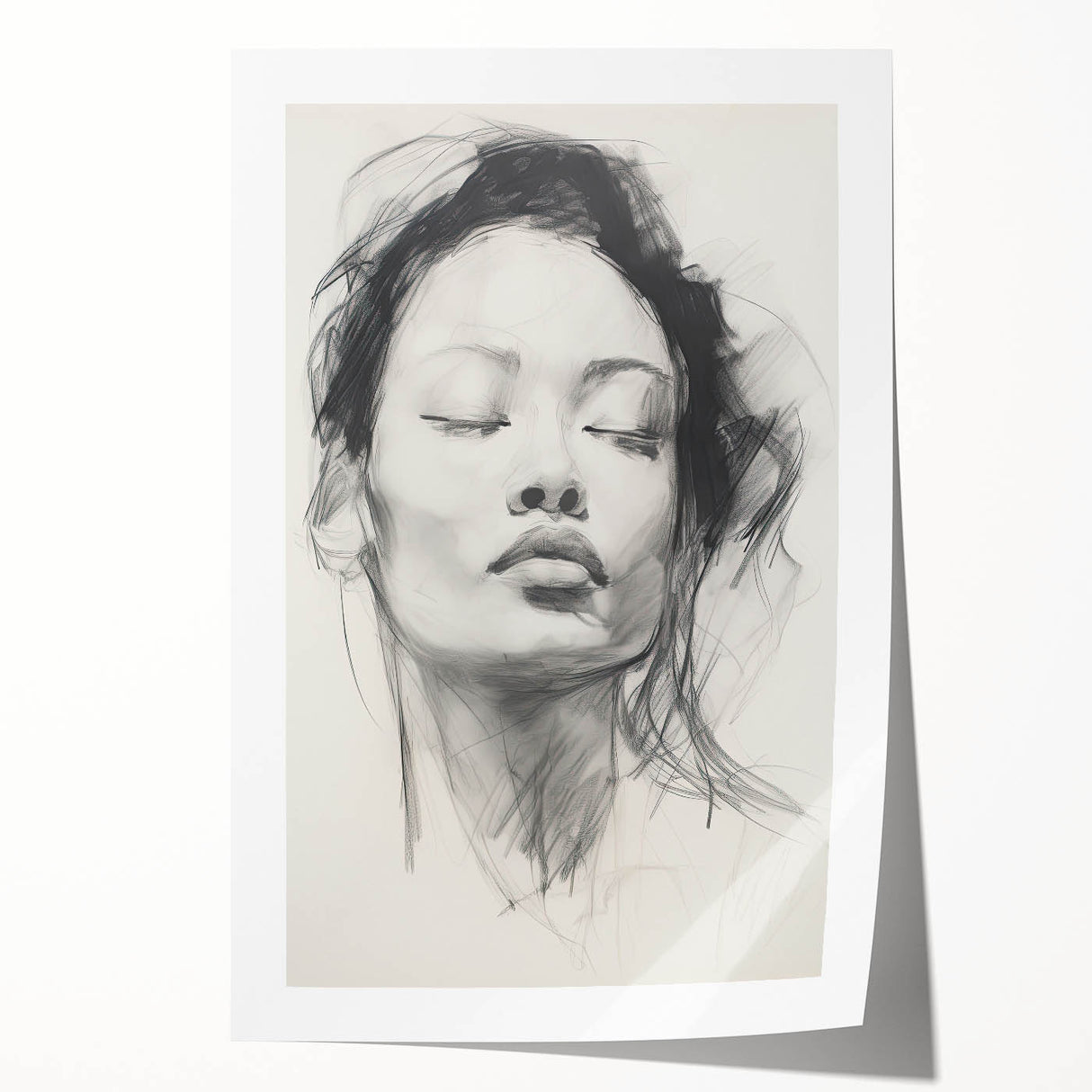 Contemporary Dining Art Pieces – Black & White Portrait Sketch