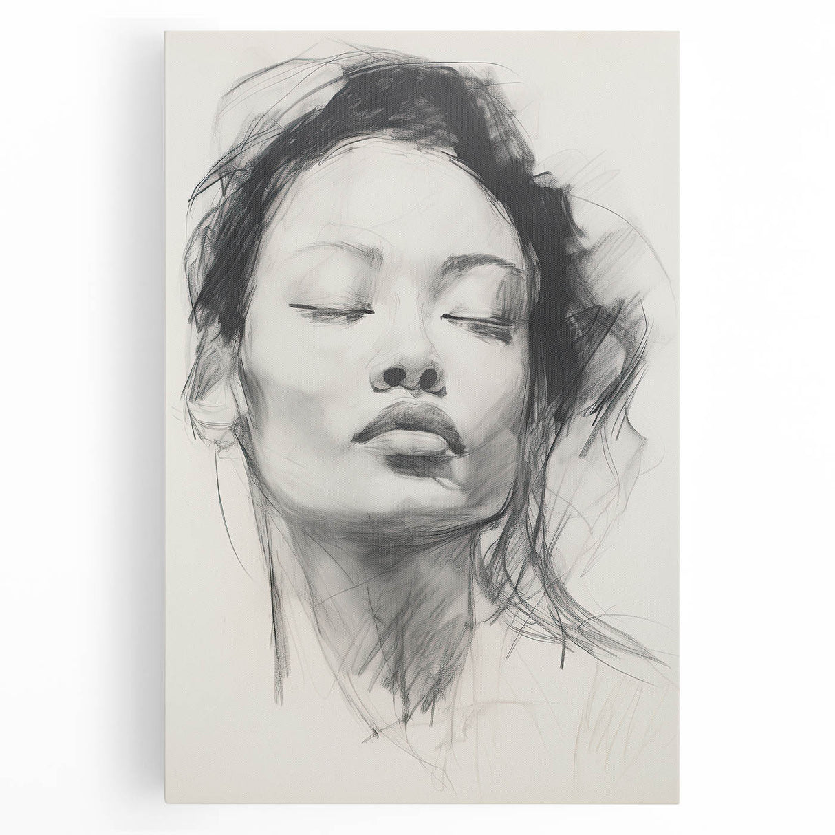 Contemporary Dining Art Pieces – Black & White Portrait Sketch