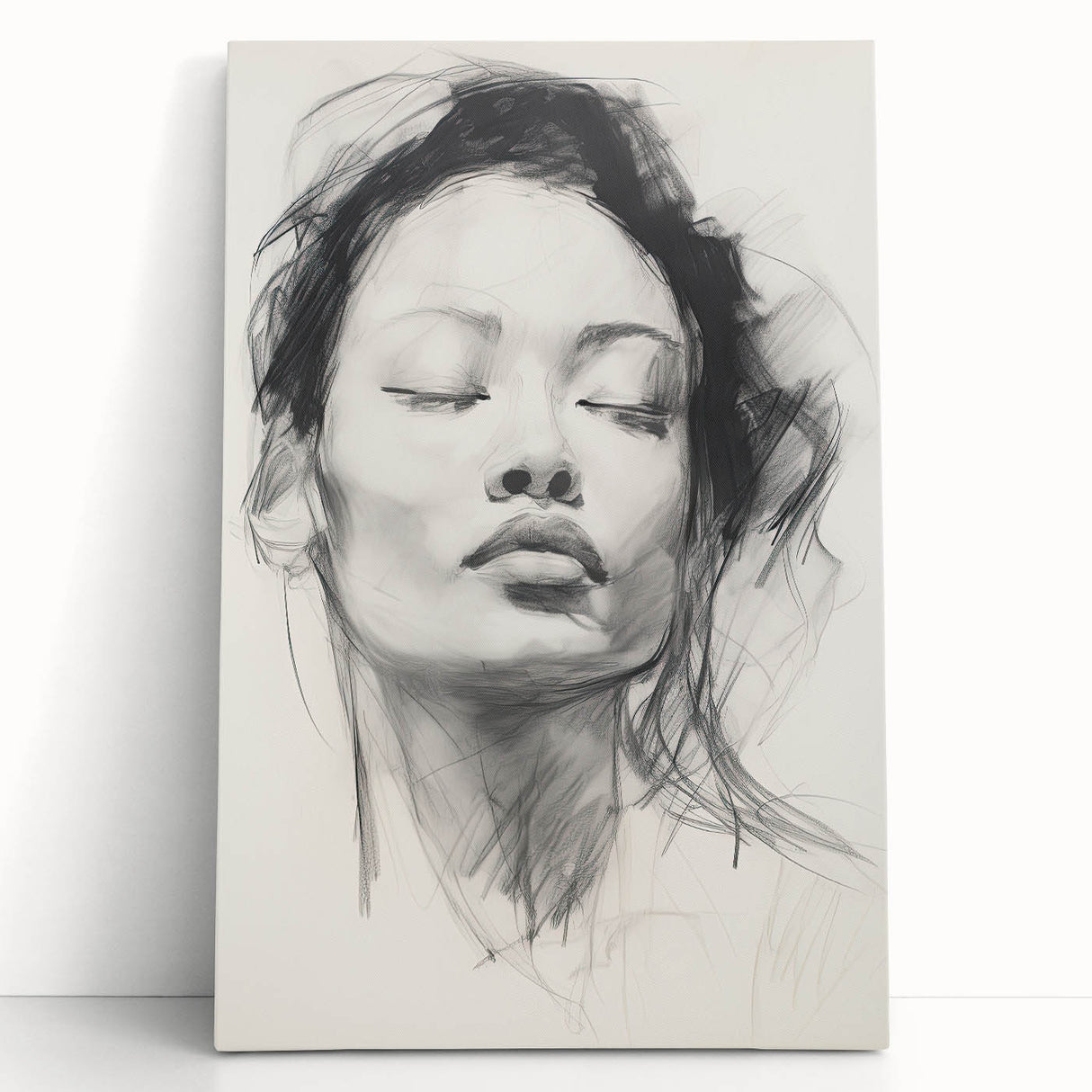 Contemporary Dining Art Pieces – Black & White Portrait Sketch