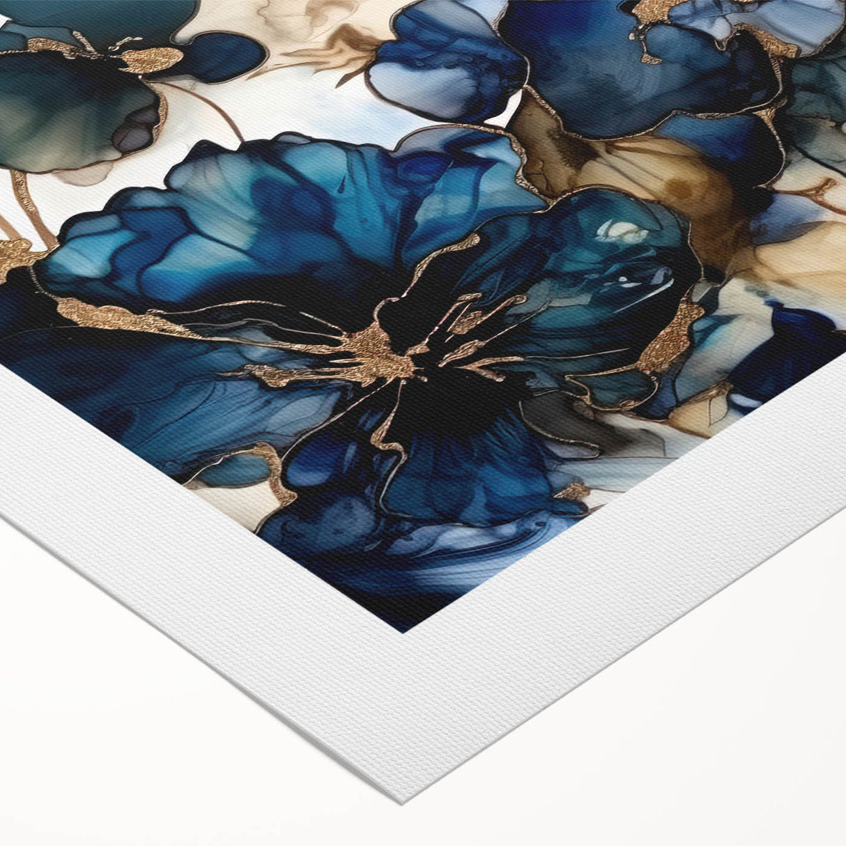 Colorful abstract floral wall art on rolled canvas, showcasing vibrant hues of pink, blue, and green, perfect for modern home decor. Ideal for adding a touch of elegance and creativity to any room.