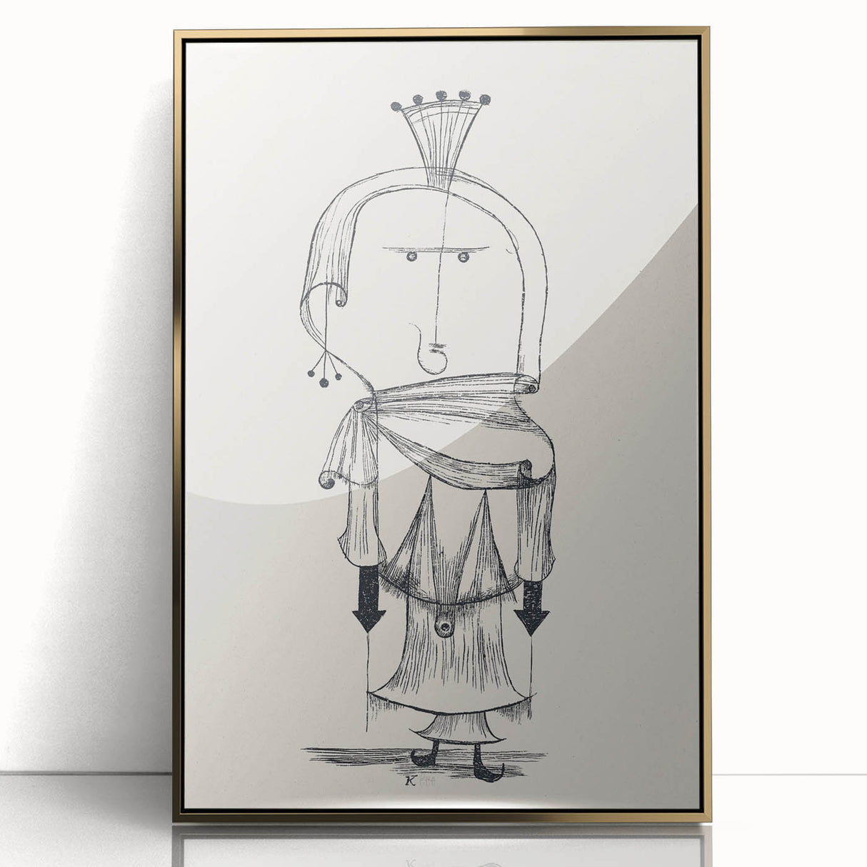 Witch with a Comb Wall Art - Abstract Minimalist Print by Paul Klee
