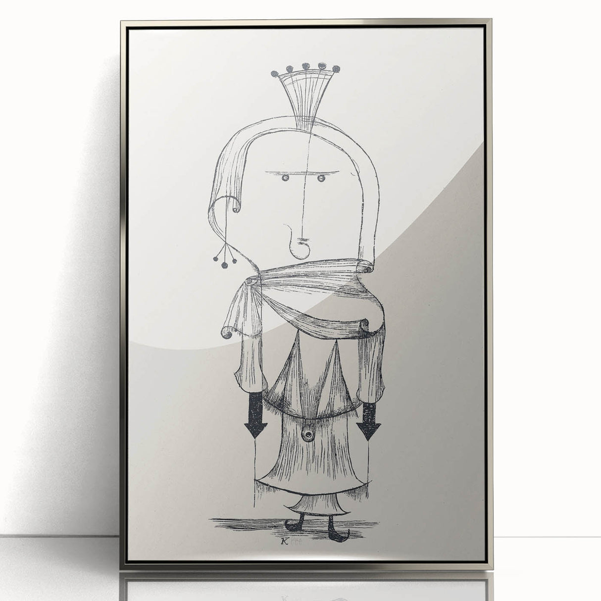 Witch with a Comb Wall Art - Abstract Minimalist Print by Paul Klee