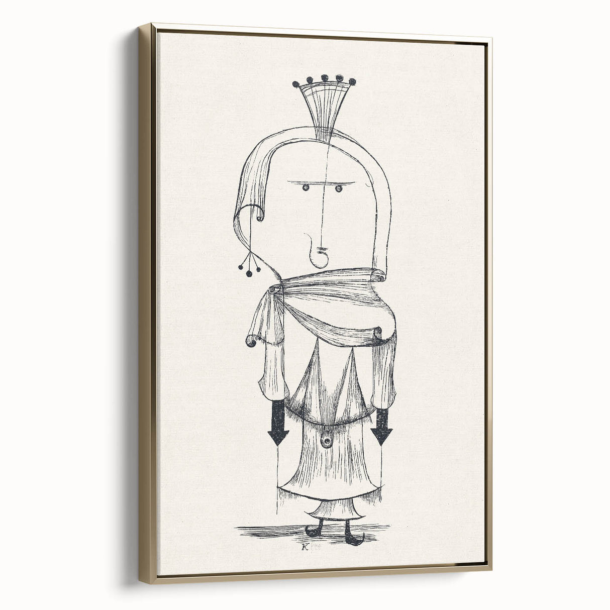 Witch with a Comb Wall Art - Abstract Minimalist Print by Paul Klee