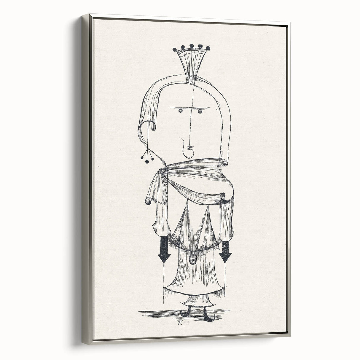 Witch with a Comb Wall Art - Abstract Minimalist Print by Paul Klee