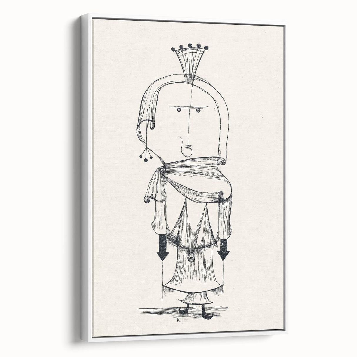 Witch with a Comb Wall Art - Abstract Minimalist Print by Paul Klee