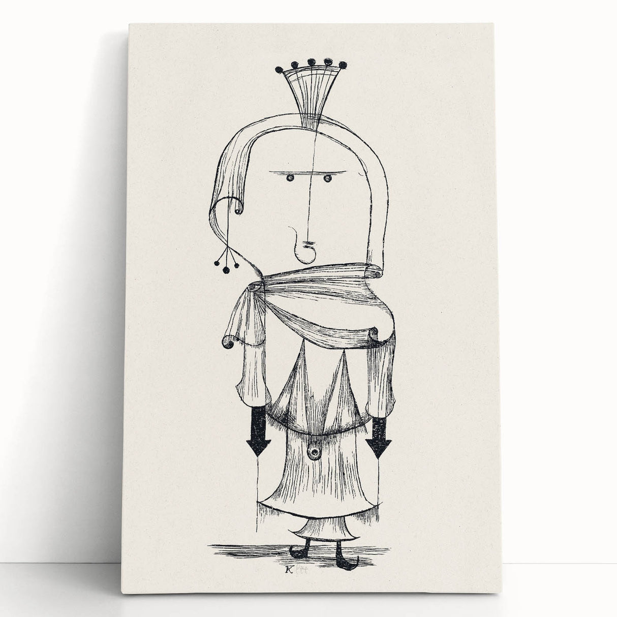 Witch with a Comb Wall Art - Abstract Minimalist Print by Paul Klee