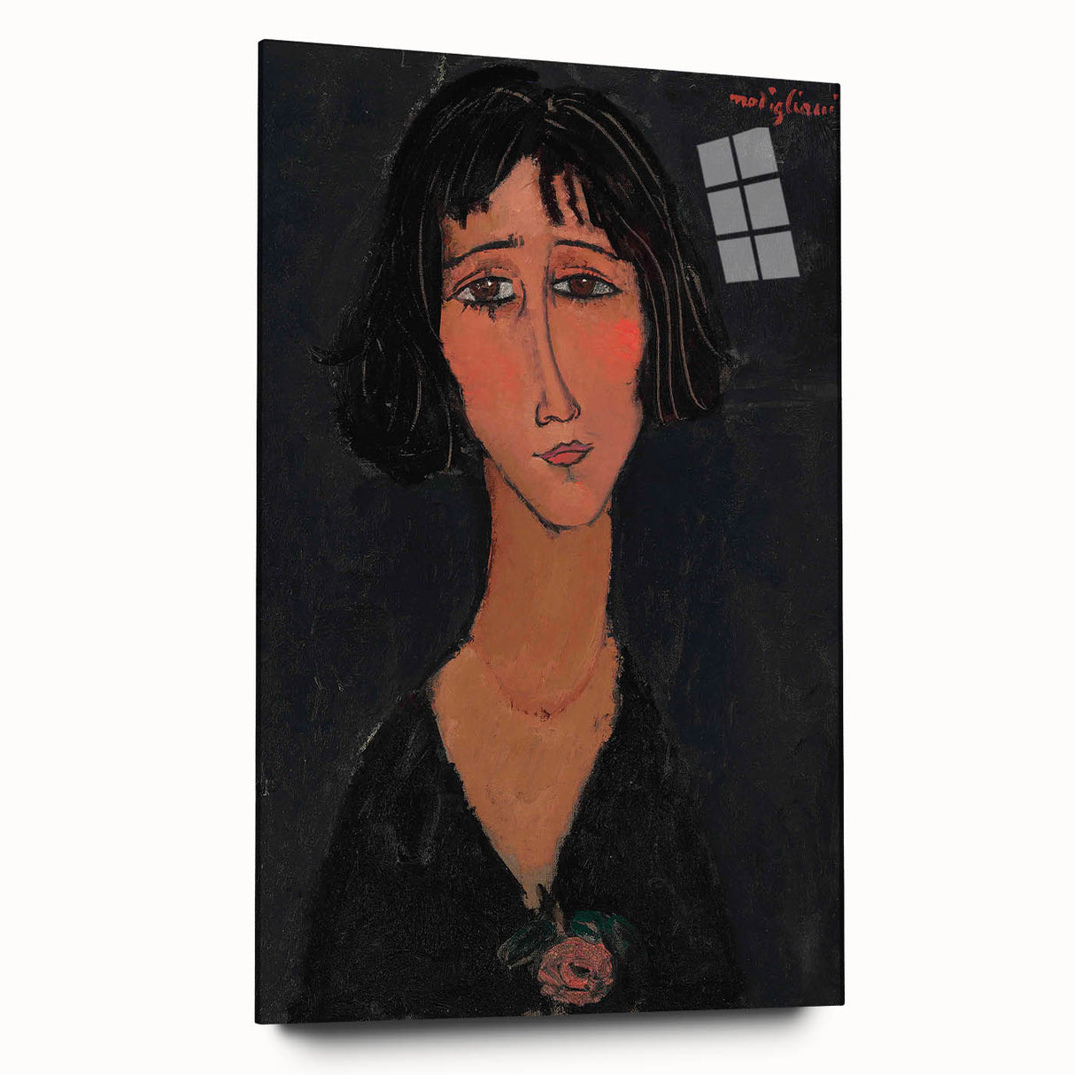 Abstract Modern Portrait - Modigliani Inspired Modern Wall Art Print