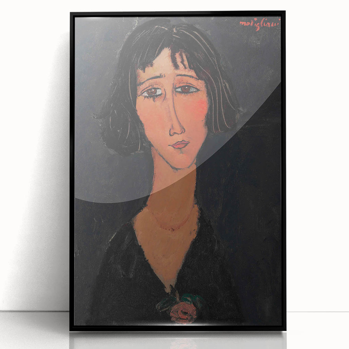 Abstract Modern Portrait - Modigliani Inspired Modern Wall Art Print