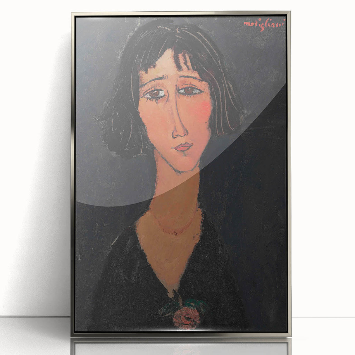 Abstract Modern Portrait - Modigliani Inspired Modern Wall Art Print