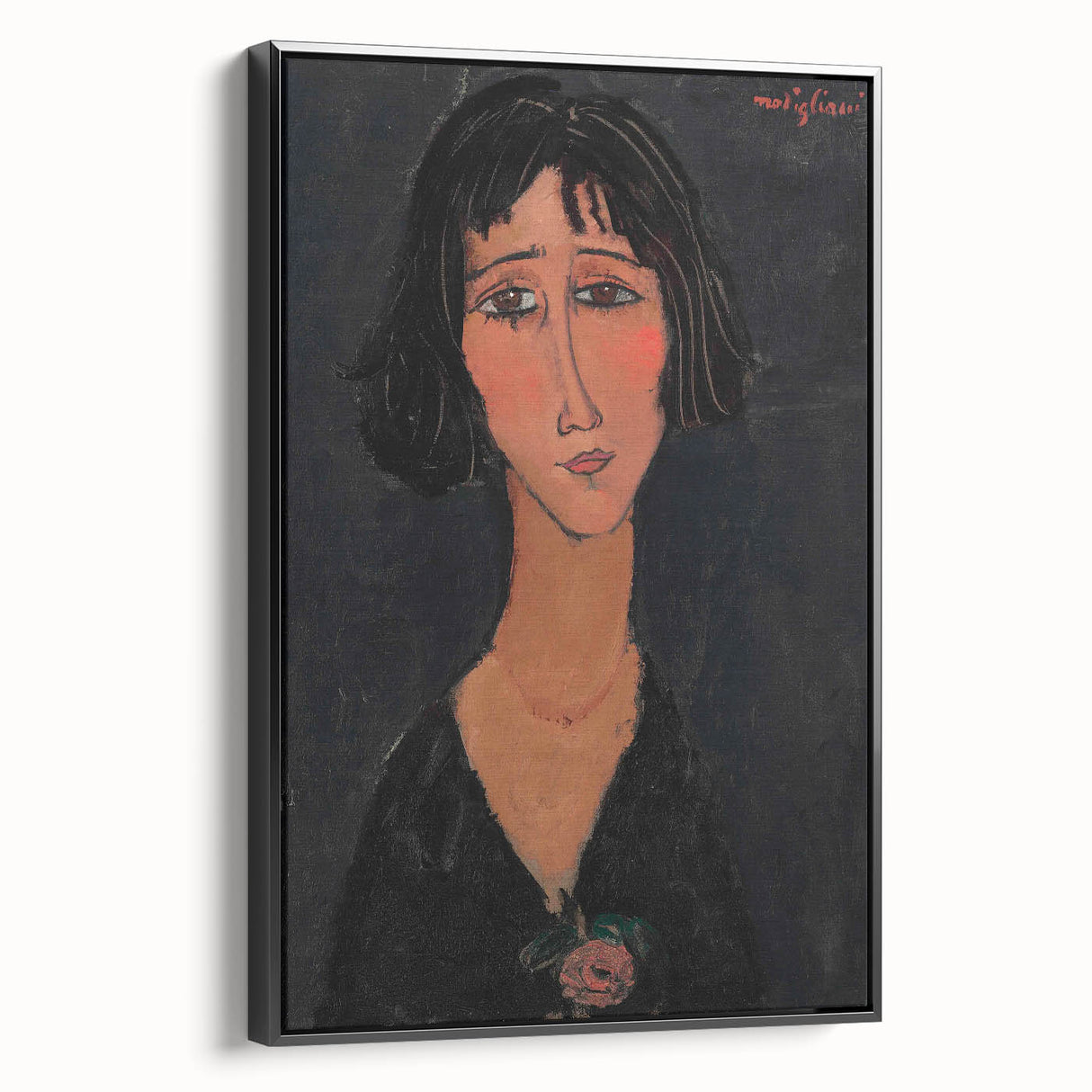 Abstract Modern Portrait - Modigliani Inspired Modern Wall Art Print