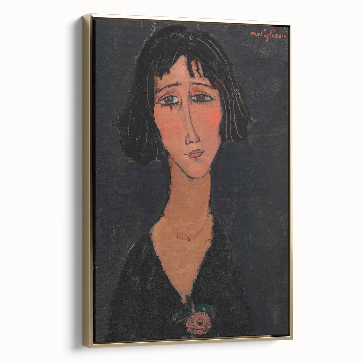 Abstract Modern Portrait - Modigliani Inspired Modern Wall Art Print