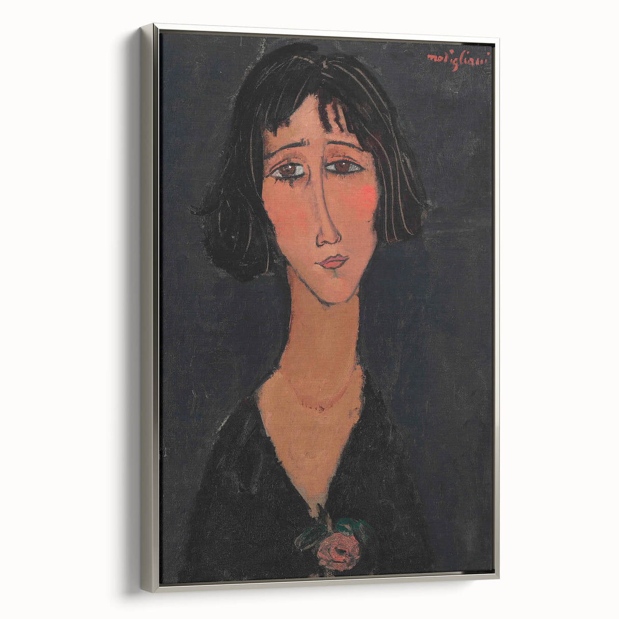 Abstract Modern Portrait - Modigliani Inspired Modern Wall Art Print