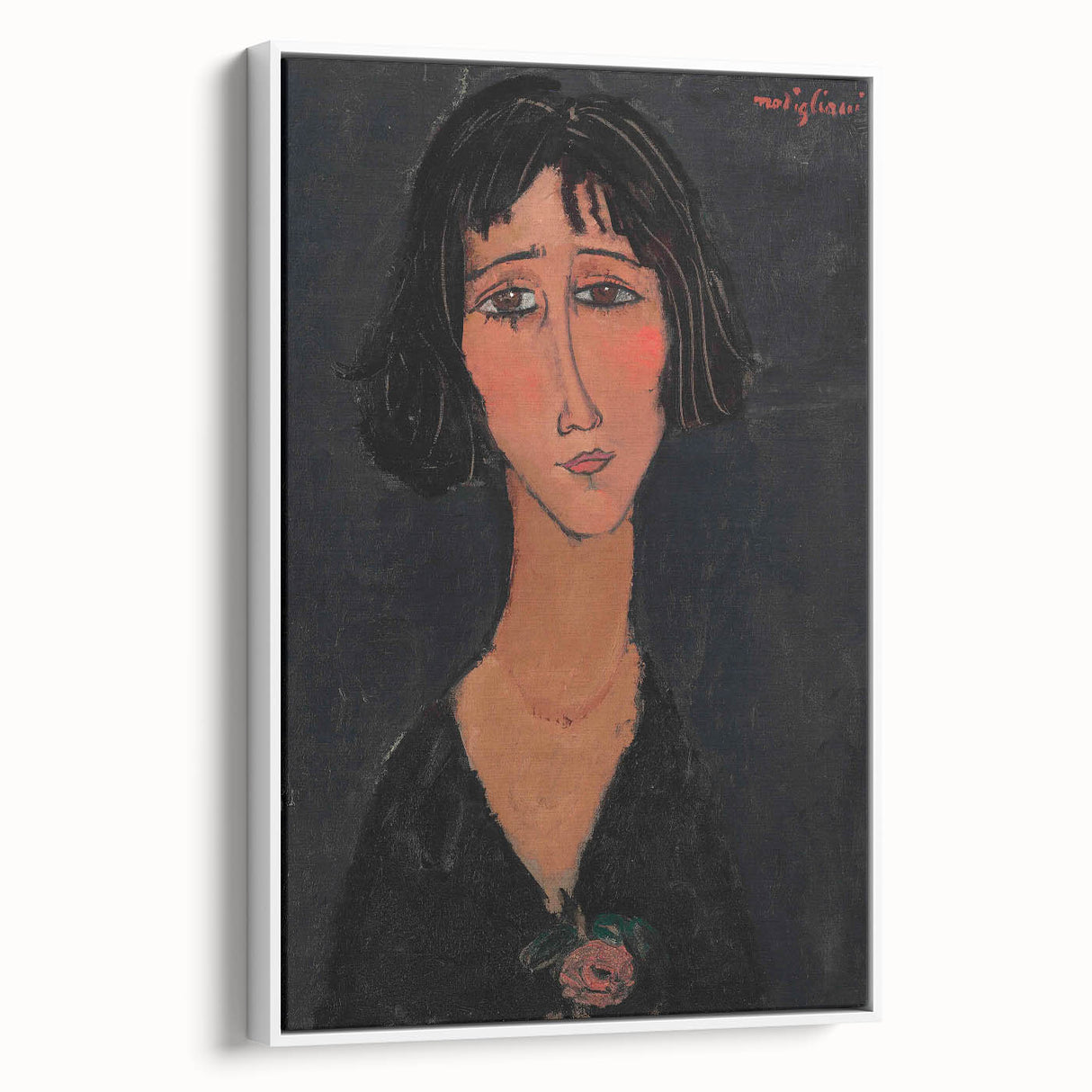 Abstract Modern Portrait - Modigliani Inspired Modern Wall Art Print