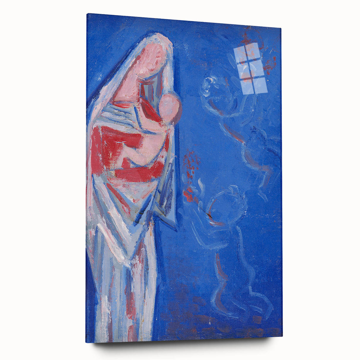 Modern Abstract Madonna - Blue Contemporary Wall Art for Home Decor