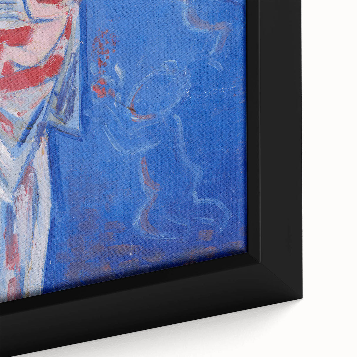 Modern Abstract Madonna - Blue Contemporary Wall Art for Home Decor