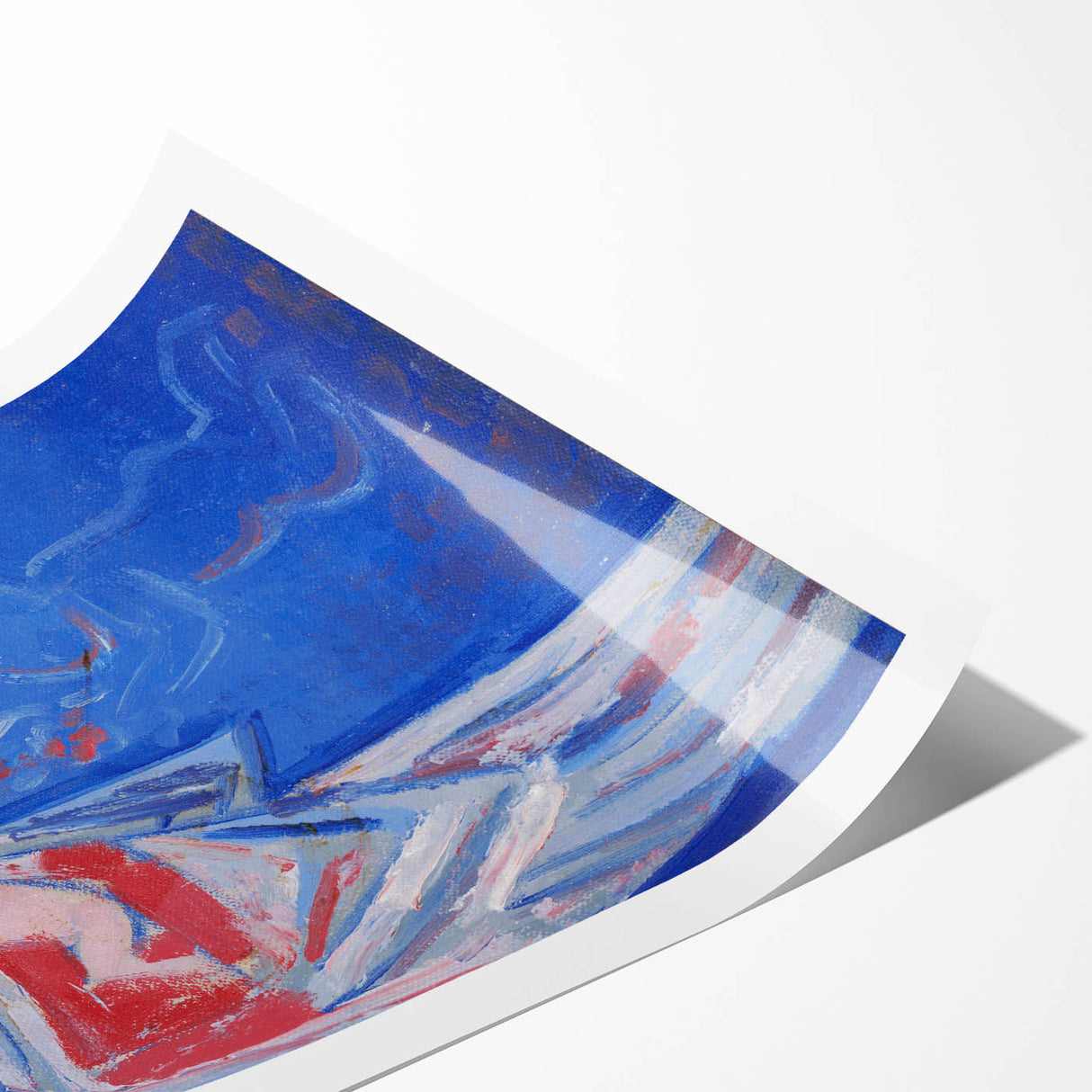 Modern Abstract Madonna - Blue Contemporary Wall Art for Home Decor