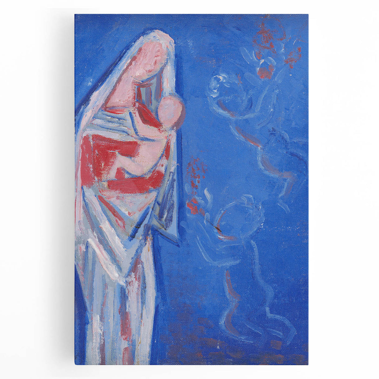Modern Abstract Madonna - Blue Contemporary Wall Art for Home Decor
