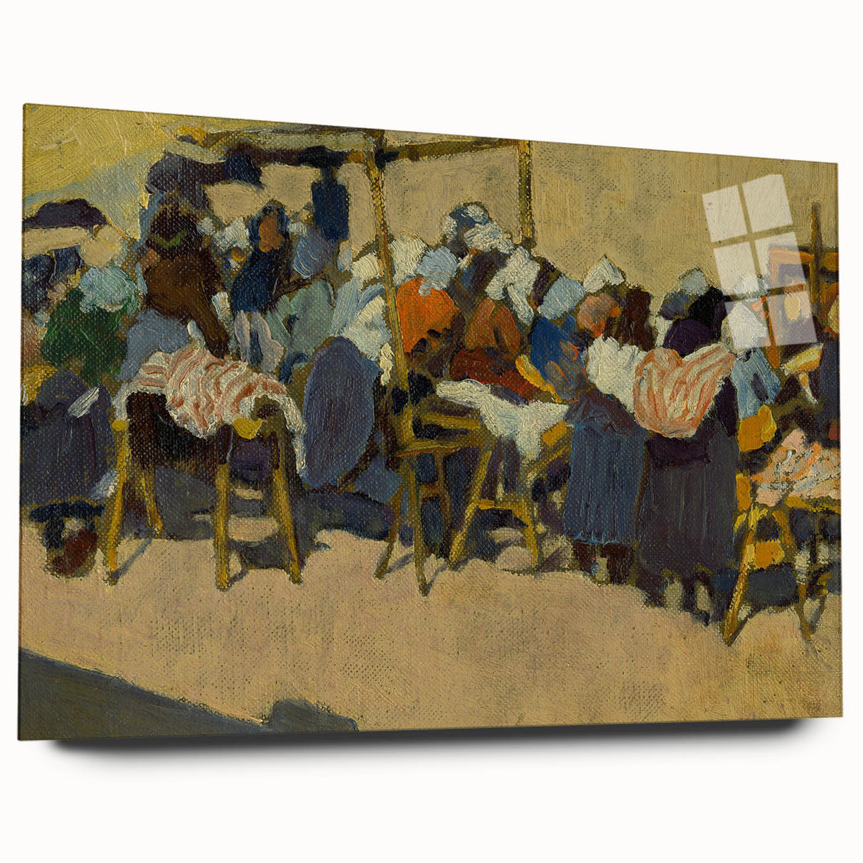 Abstract Market Scene - Modern Wall Art in Minimalist Contemporary Style