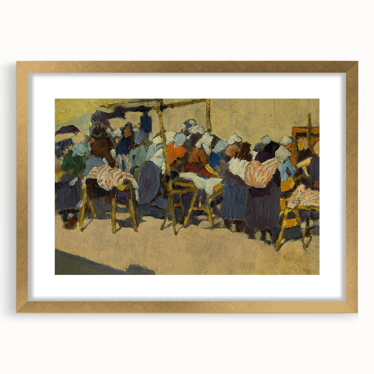 Abstract Market Scene - Modern Wall Art in Minimalist Contemporary Style