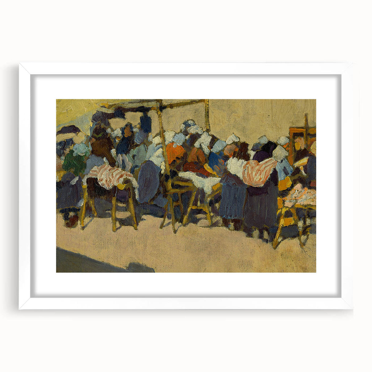 Abstract Market Scene - Modern Wall Art in Minimalist Contemporary Style