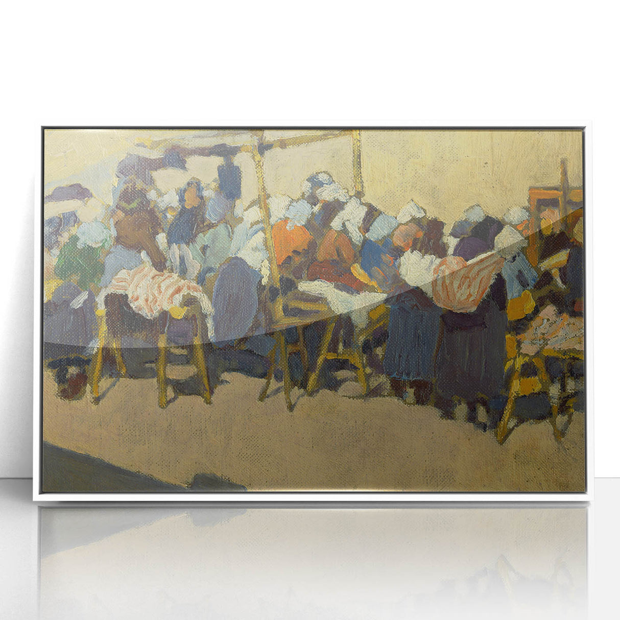 Abstract Market Scene - Modern Wall Art in Minimalist Contemporary Style