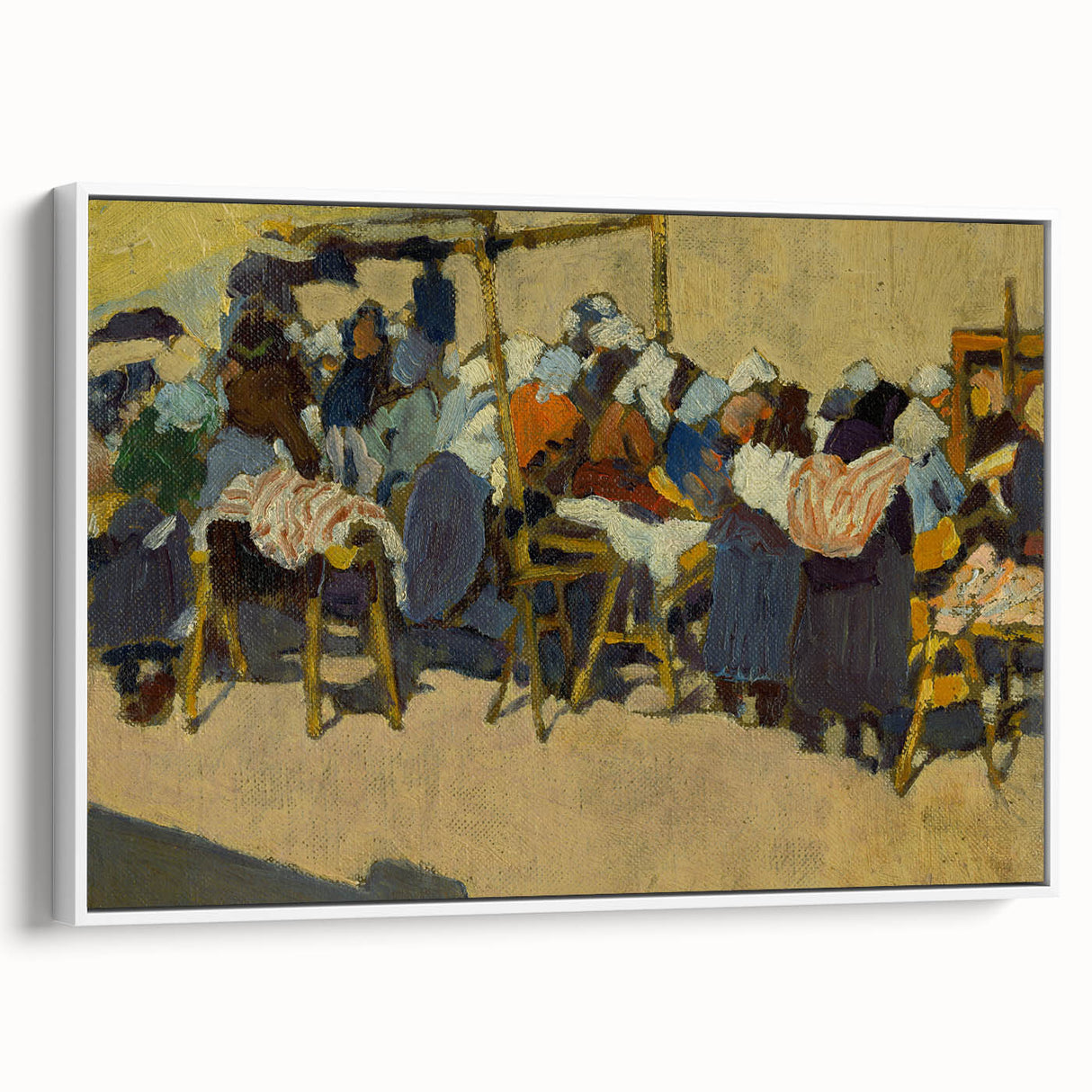 Abstract Market Scene - Modern Wall Art in Minimalist Contemporary Style