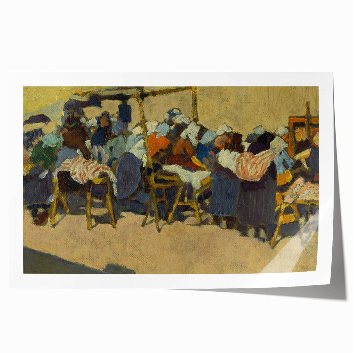 Abstract Market Scene - Modern Wall Art in Minimalist Contemporary Style