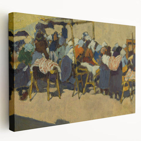 Abstract Market Scene - Modern Wall Art in Minimalist Contemporary Style