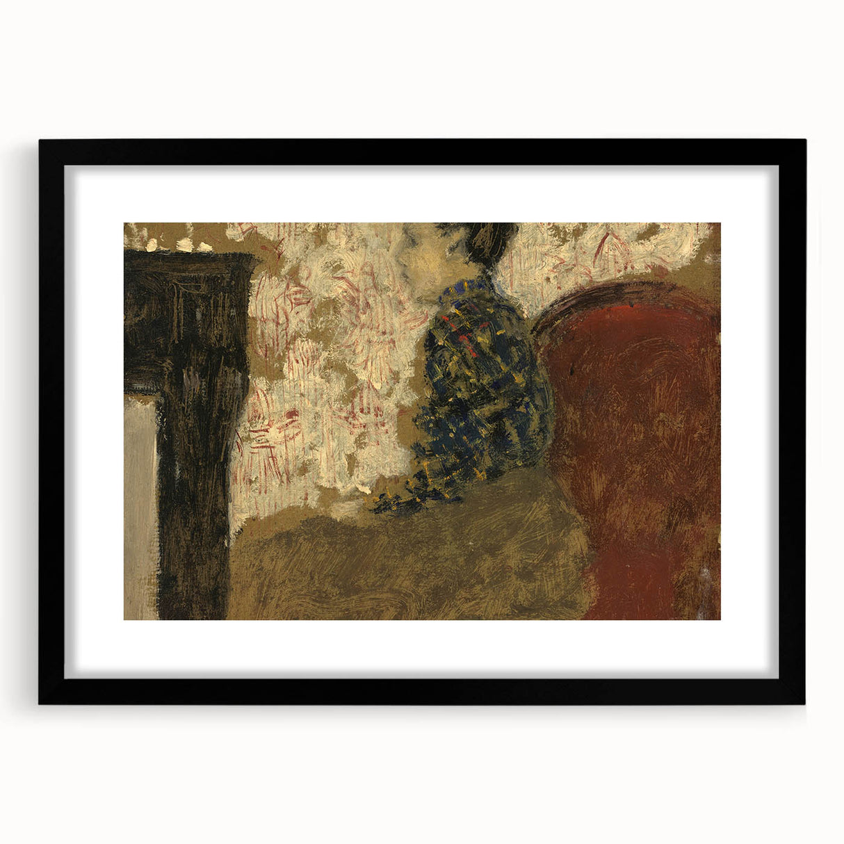 Modern Abstract Portrait - Woman Sitting by the Fireside Wall Art