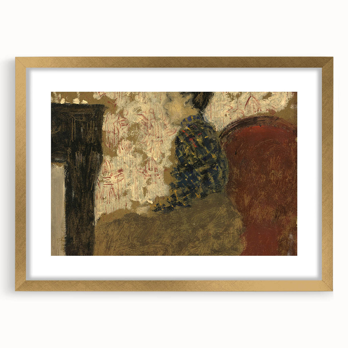 Modern Abstract Portrait - Woman Sitting by the Fireside Wall Art