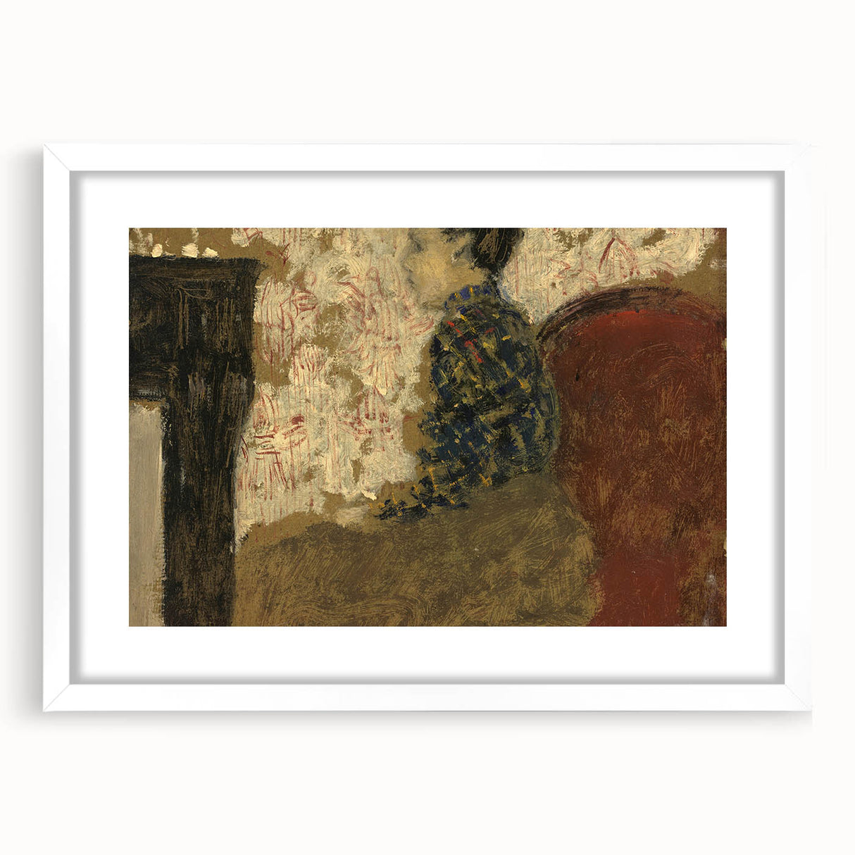 Modern Abstract Portrait - Woman Sitting by the Fireside Wall Art