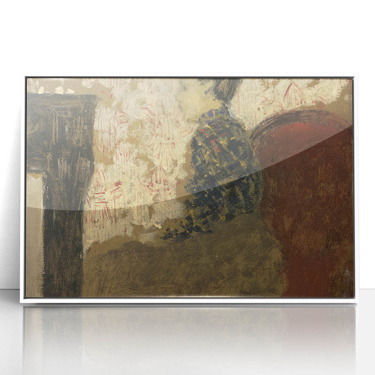 Modern Abstract Portrait - Woman Sitting by the Fireside Wall Art