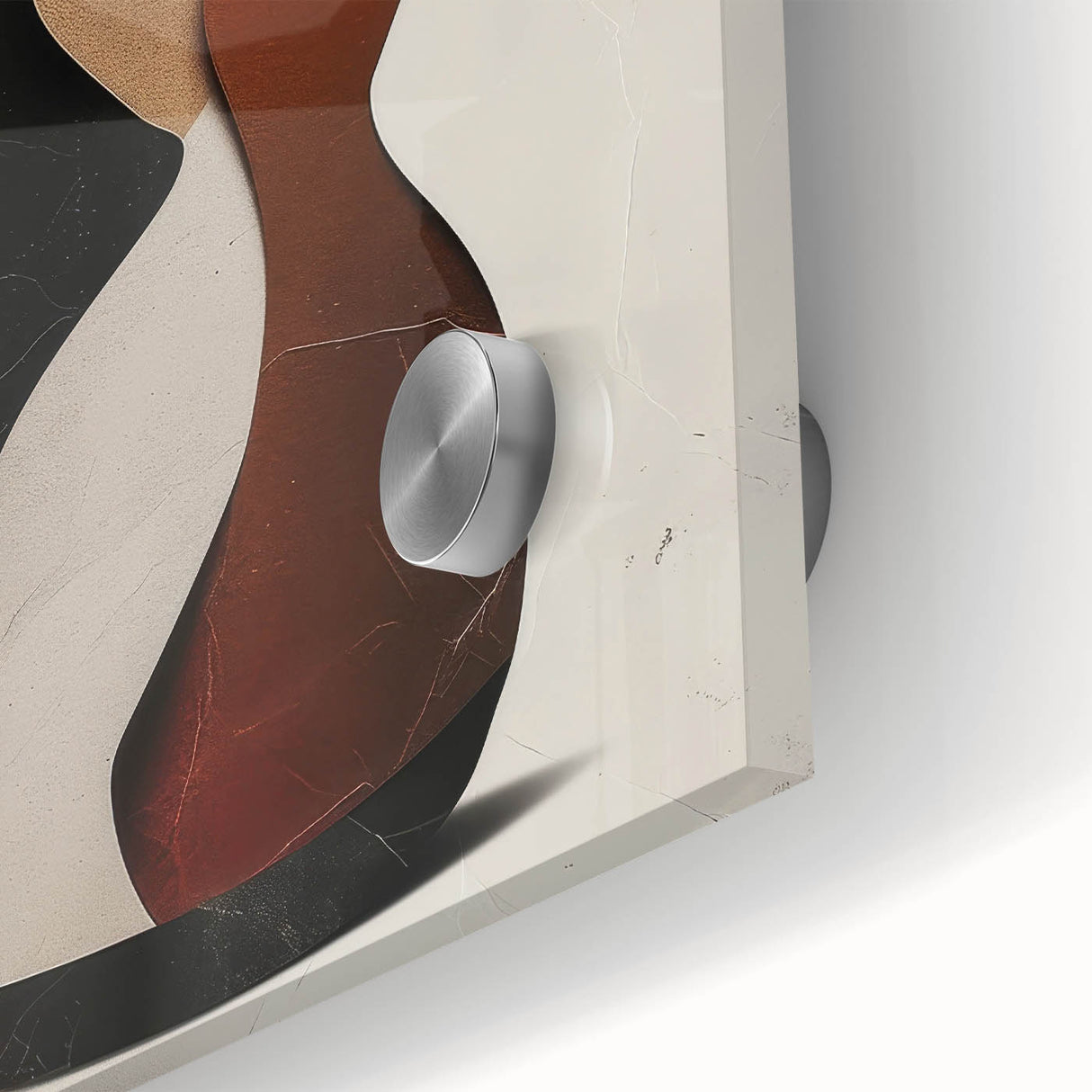 Close-up of an abstract figurative acrylic artwork on glass, showcasing vibrant colors and intricate patterns, ideal for modern home decor and artistic expression.