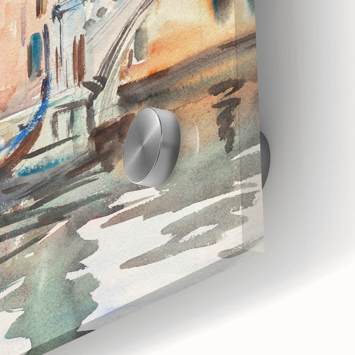 Modern Venetian Scene - Watercolor Bridge Wall Art by Sargent