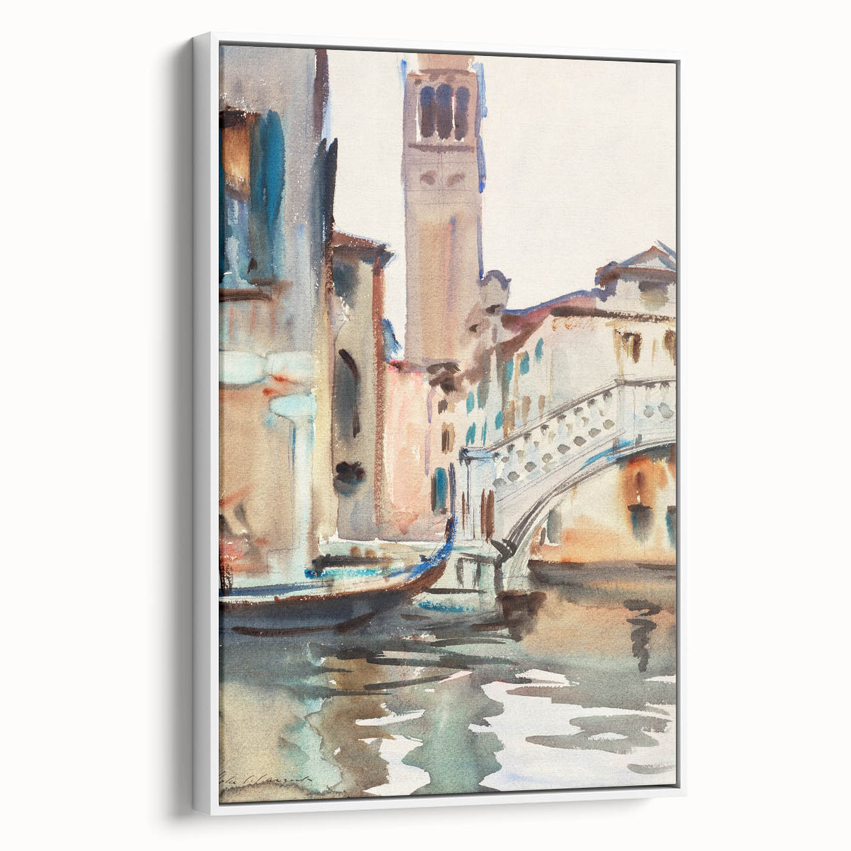 Modern Venetian Scene - Watercolor Bridge Wall Art by Sargent