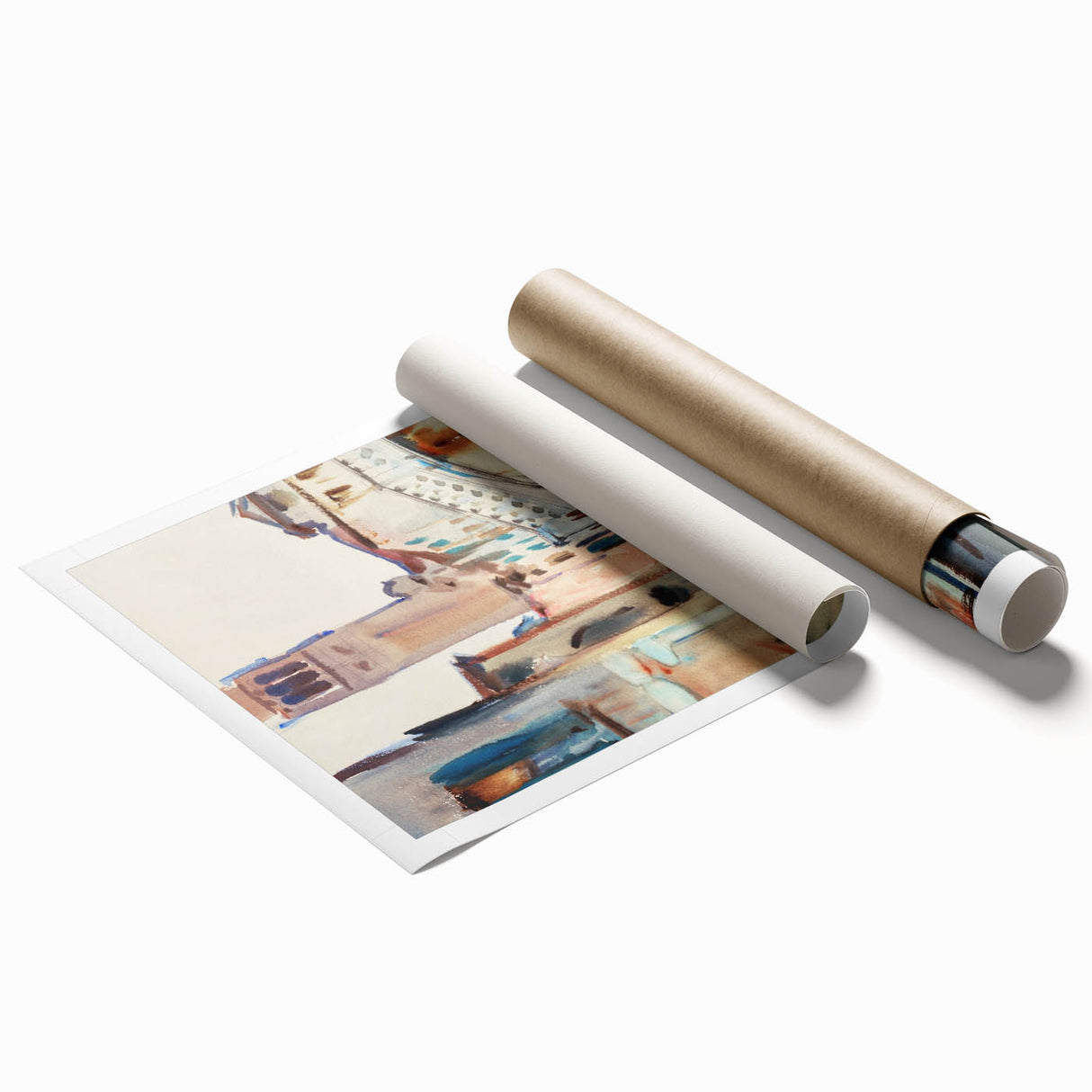 Modern Venetian Scene - Watercolor Bridge Wall Art by Sargent