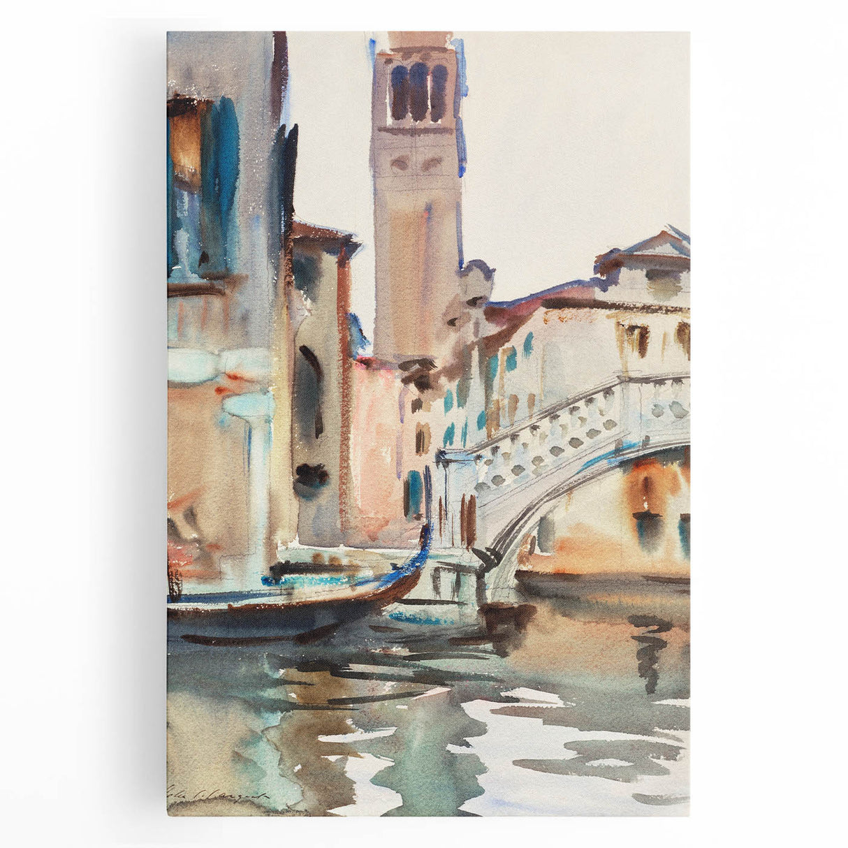 Modern Venetian Scene - Watercolor Bridge Wall Art by Sargent