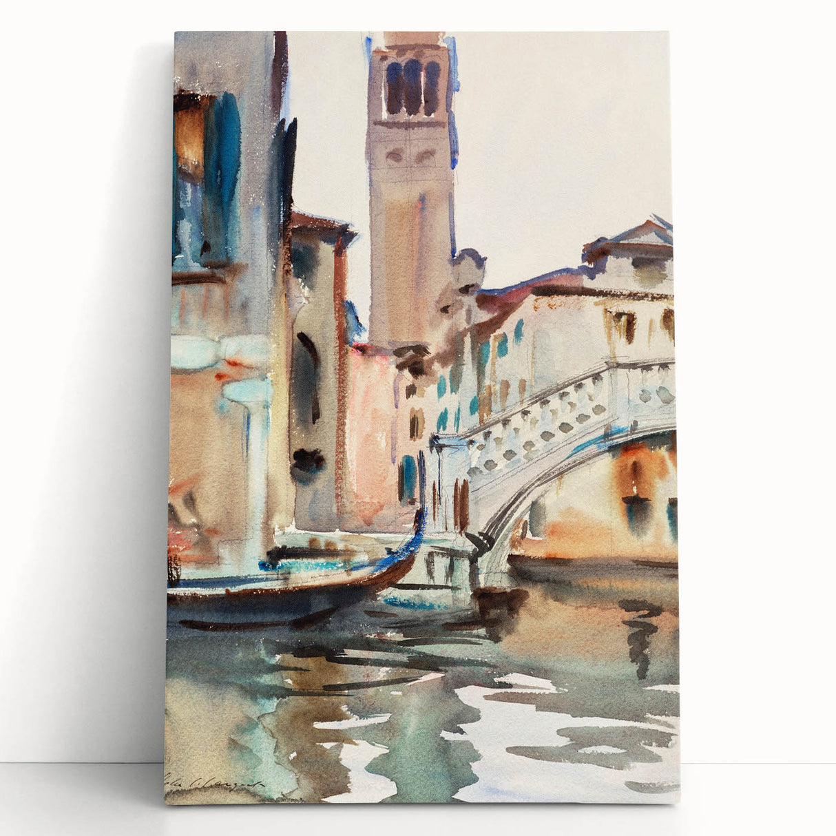 Modern Venetian Scene - Watercolor Bridge Wall Art by Sargent