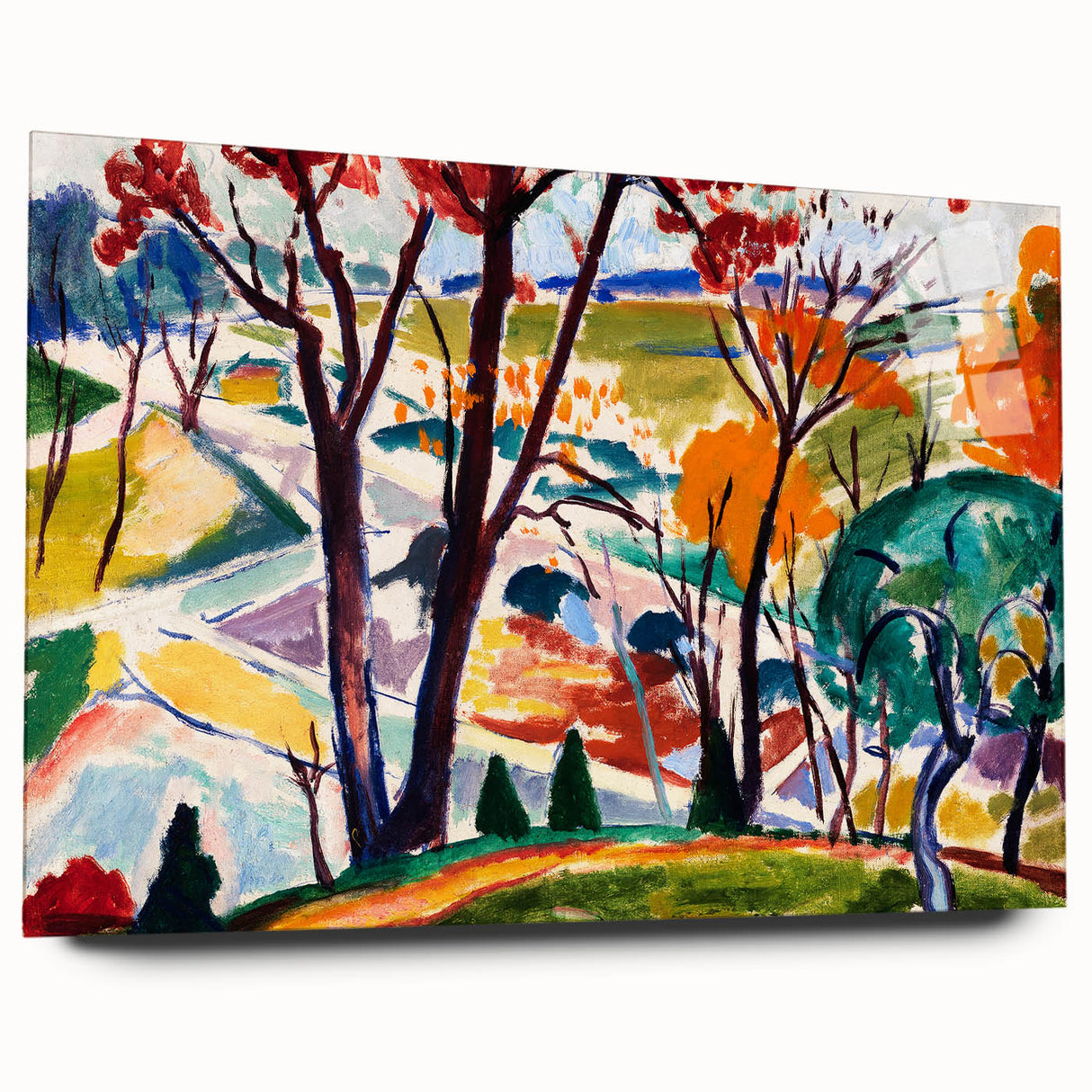 Vibrant Abstract Modern Landscape Wall Art for Contemporary Decor