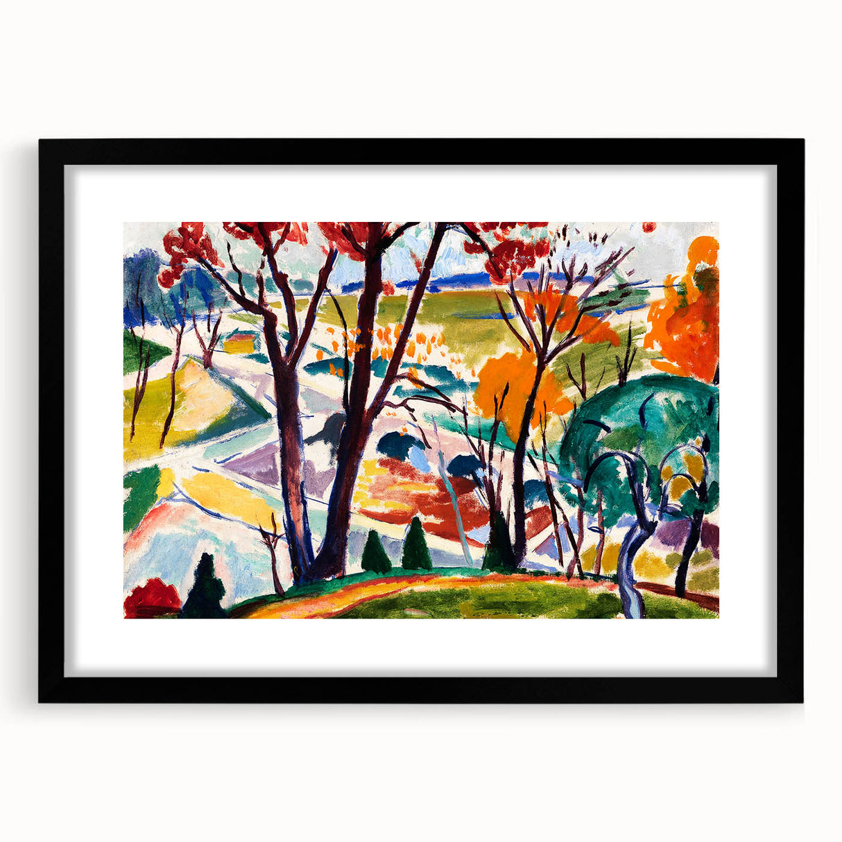 Vibrant Abstract Modern Landscape Wall Art for Contemporary Decor