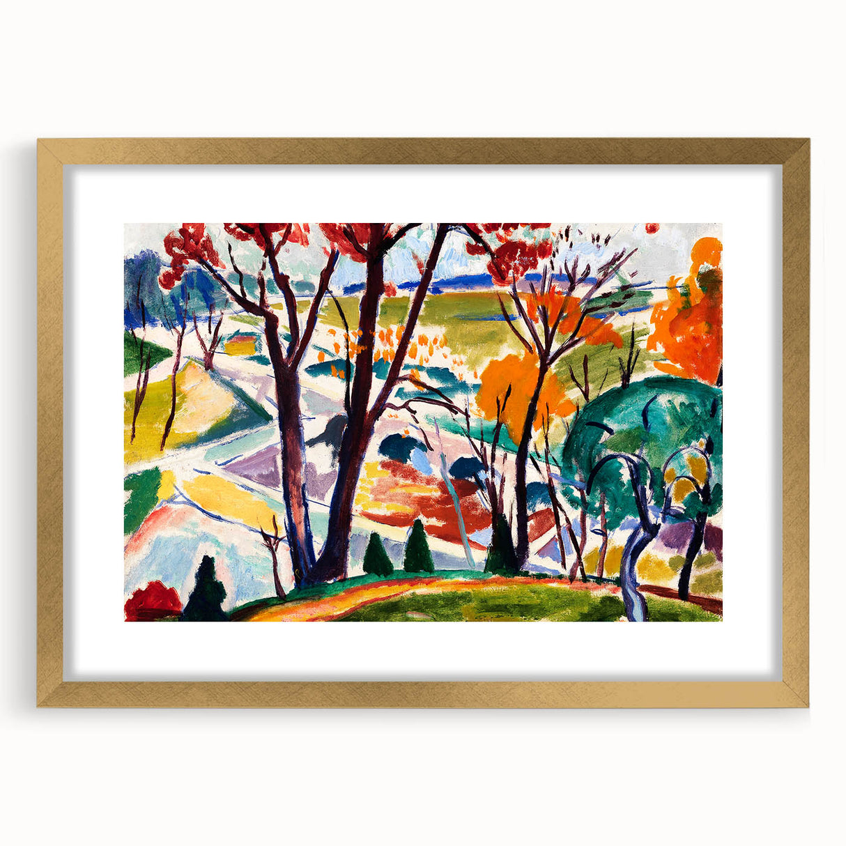 Vibrant Abstract Modern Landscape Wall Art for Contemporary Decor