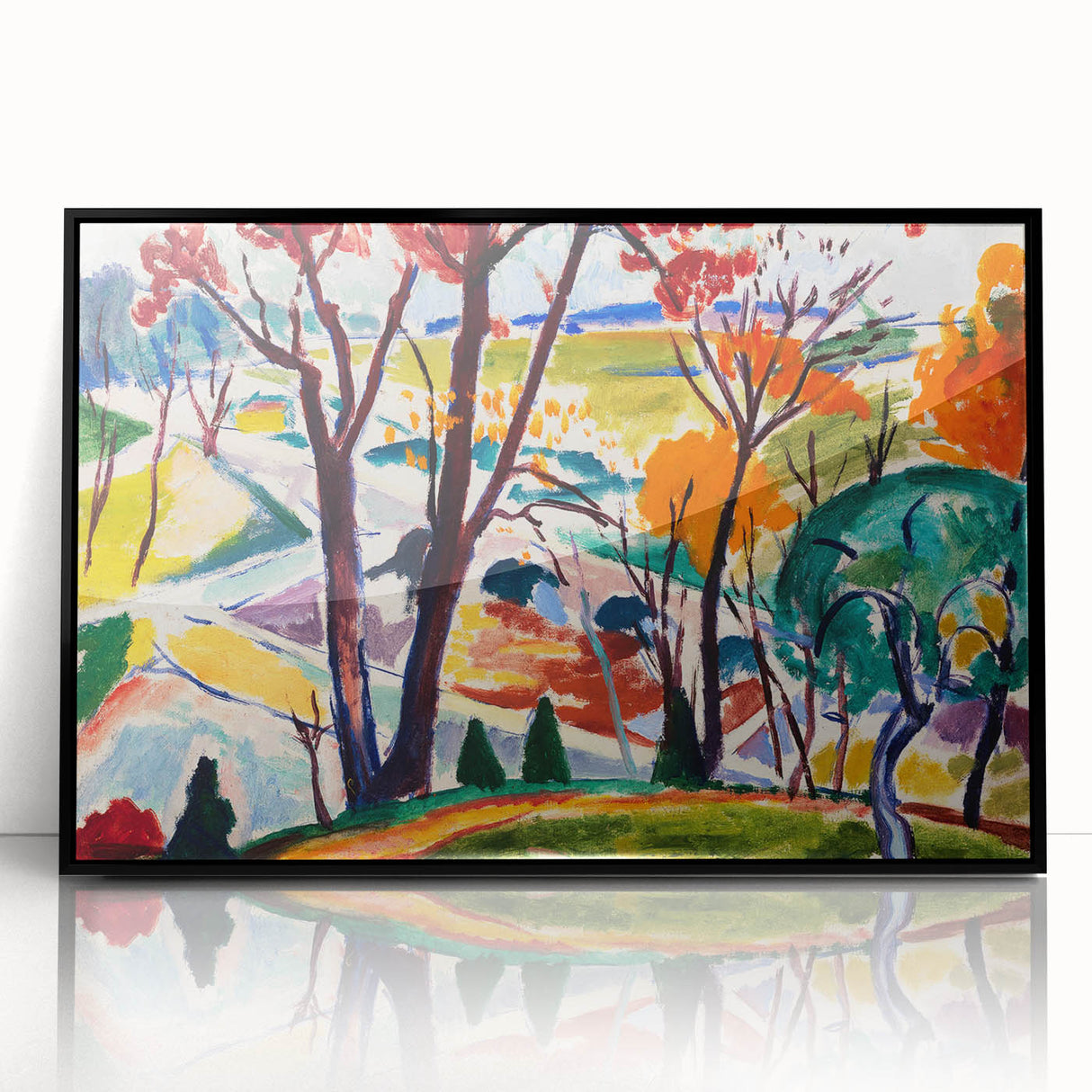 Vibrant Abstract Modern Landscape Wall Art for Contemporary Decor
