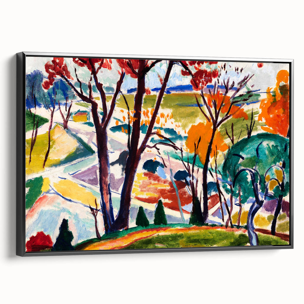 Vibrant Abstract Modern Landscape Wall Art for Contemporary Decor