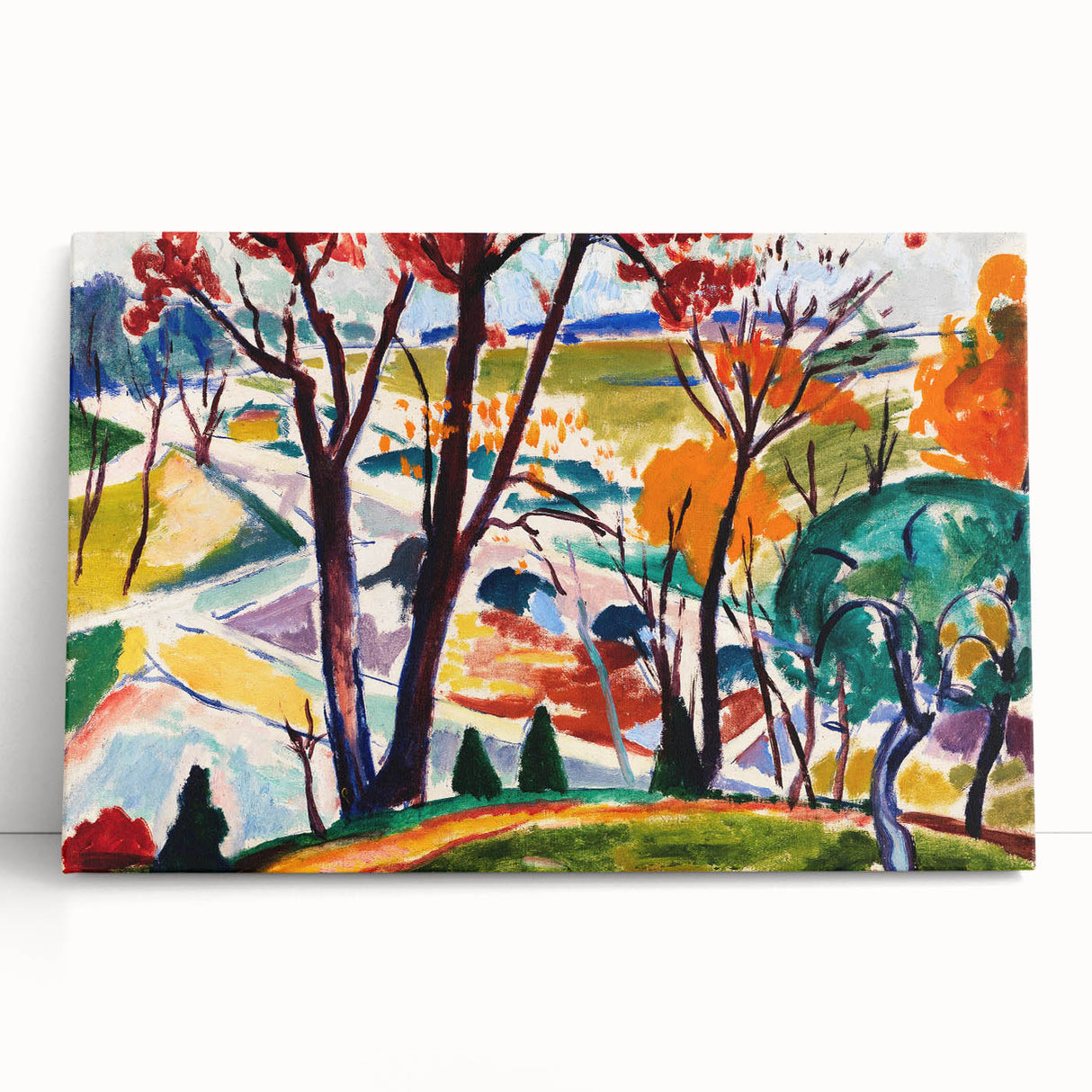 Vibrant Abstract Modern Landscape Wall Art for Contemporary Decor