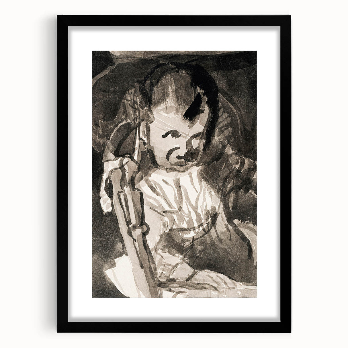 Modern Monochrome Sketch - Paul Klee-Inspired Abstract Wall Art